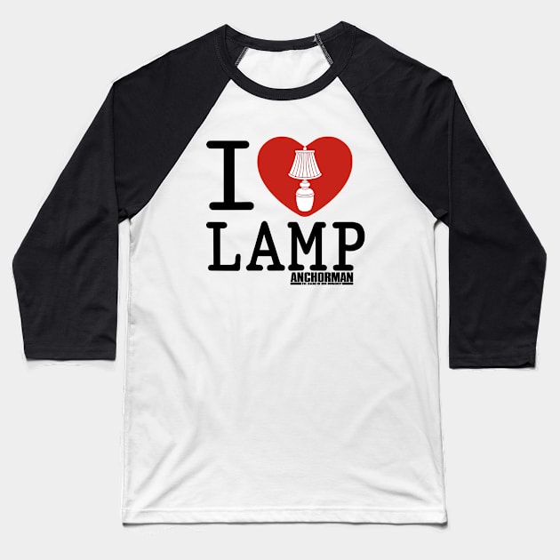 Anchorman I Heart Lamp Icon Baseball T-Shirt by Story At Dawn 